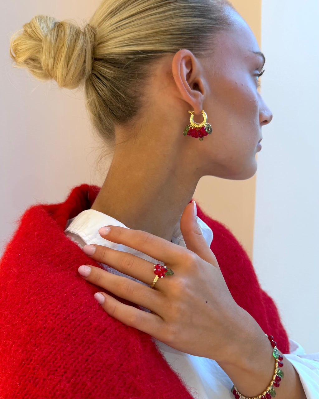 Mini Baby Pomodoro Earrings by ANNELE, 14k gold-plated earrings, image 8