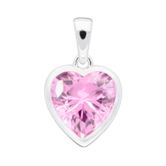 Sweethearts Light Pink Necklace in Silver