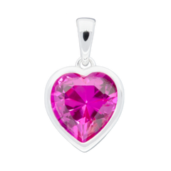 Sweethearts Pink Necklace in Silver