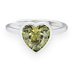 Sweethearts Green Ring in Silver