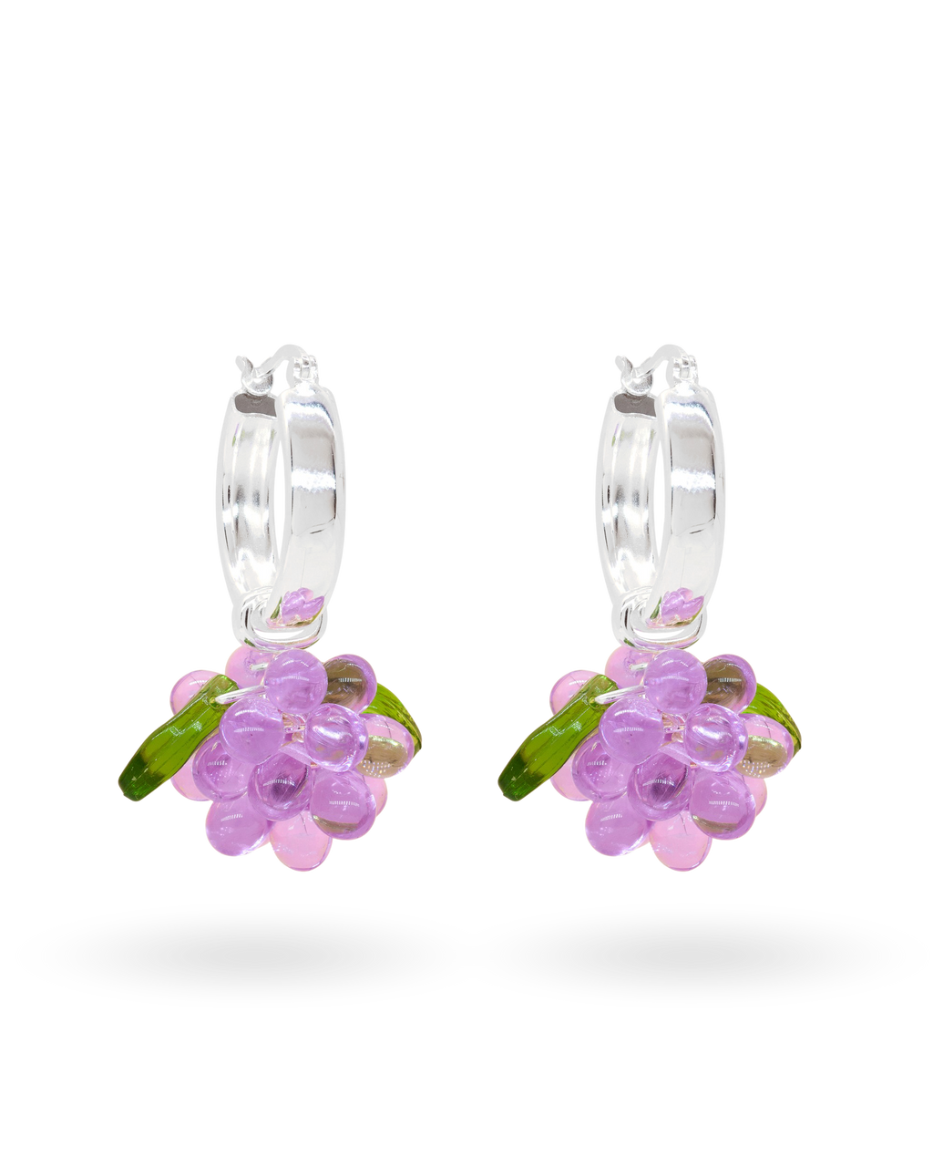 Plum Puff Earrings in Silver