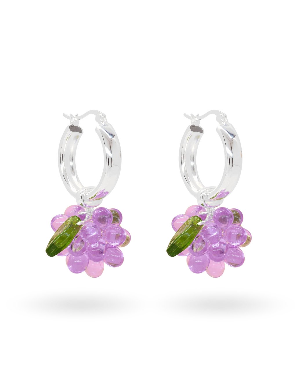 Plum Puff Earrings in Silver