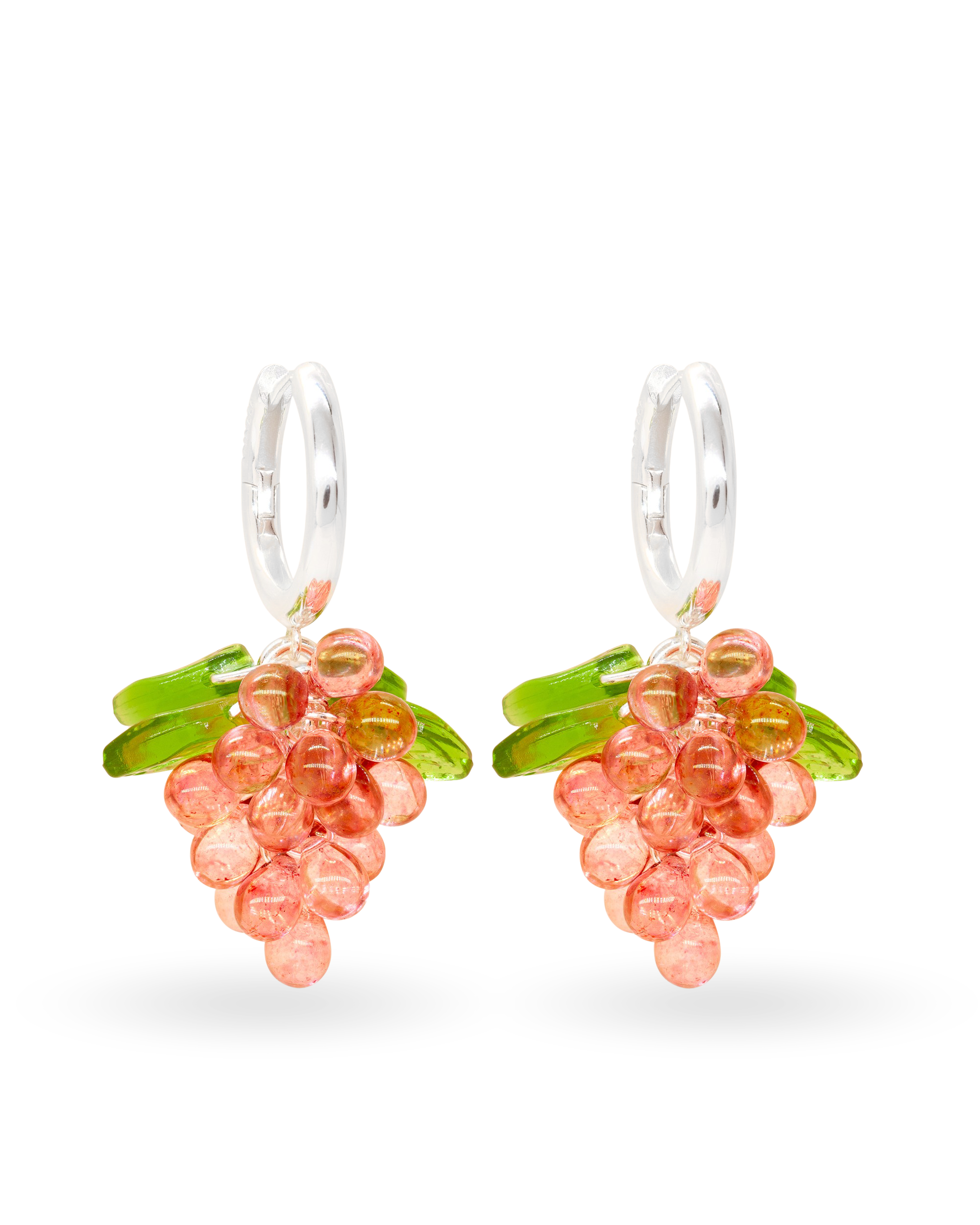 Raspberry Jelly Earrings in Silver