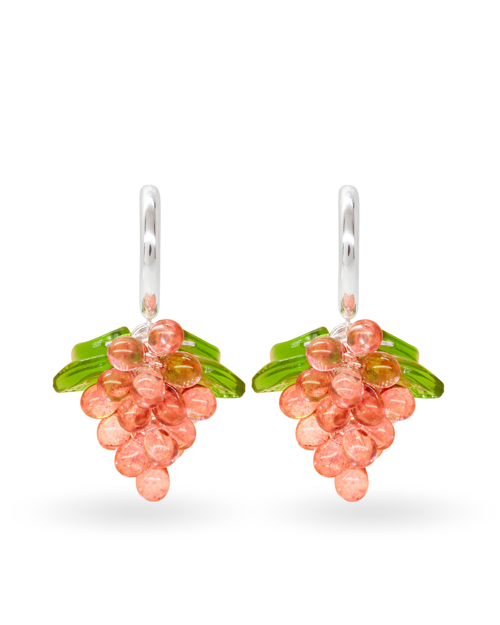 Raspberry Jelly Earrings in Silver