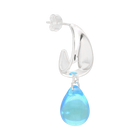 Aqua Drop Earrings in Silver