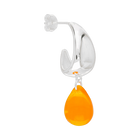Orange Drop Earrings in Silver