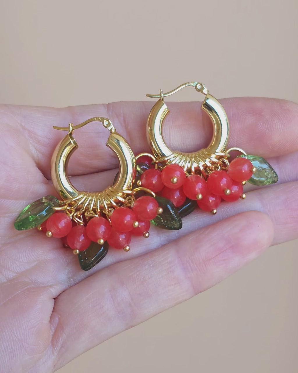 Lingonberry Beret Earrings