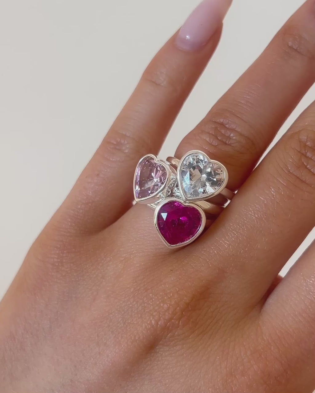 Sweethearts Crystal Ring in Silver