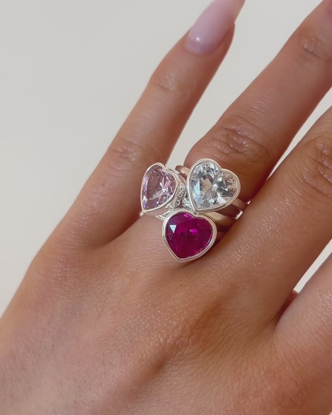 Sweethearts Crystal Ring in Silver