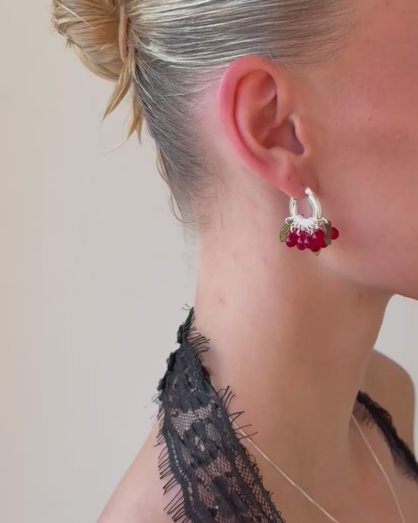Mini Baby Pomodoro Earrings in Silver