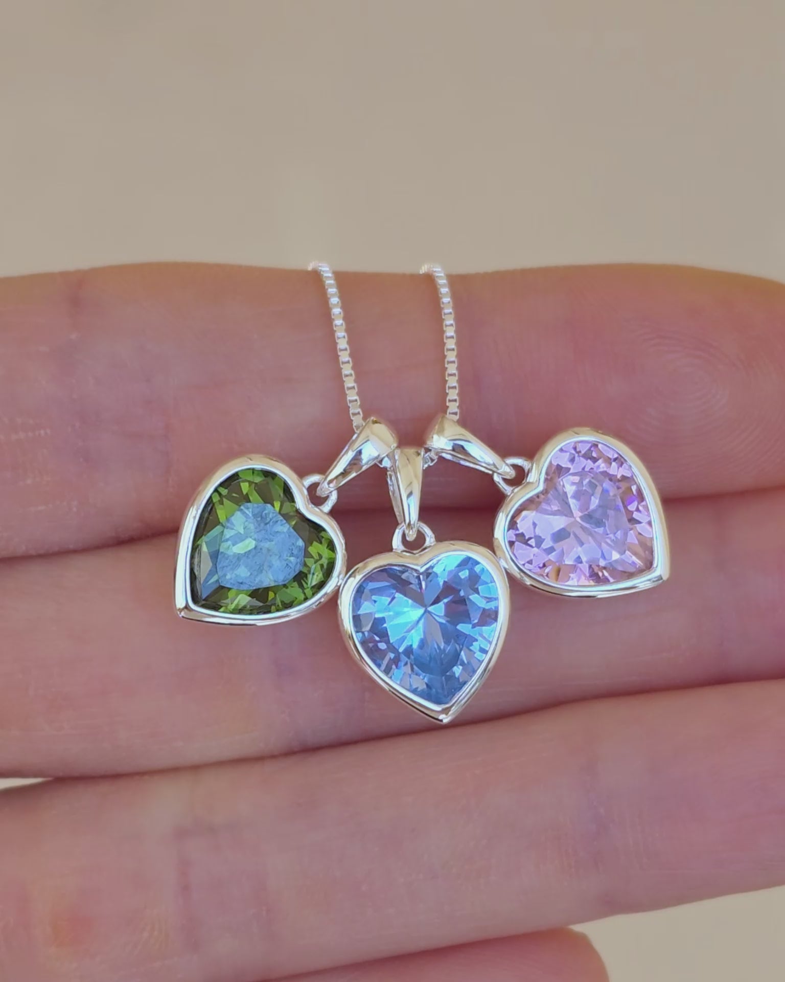 Sweethearts Blue Necklace in Silver