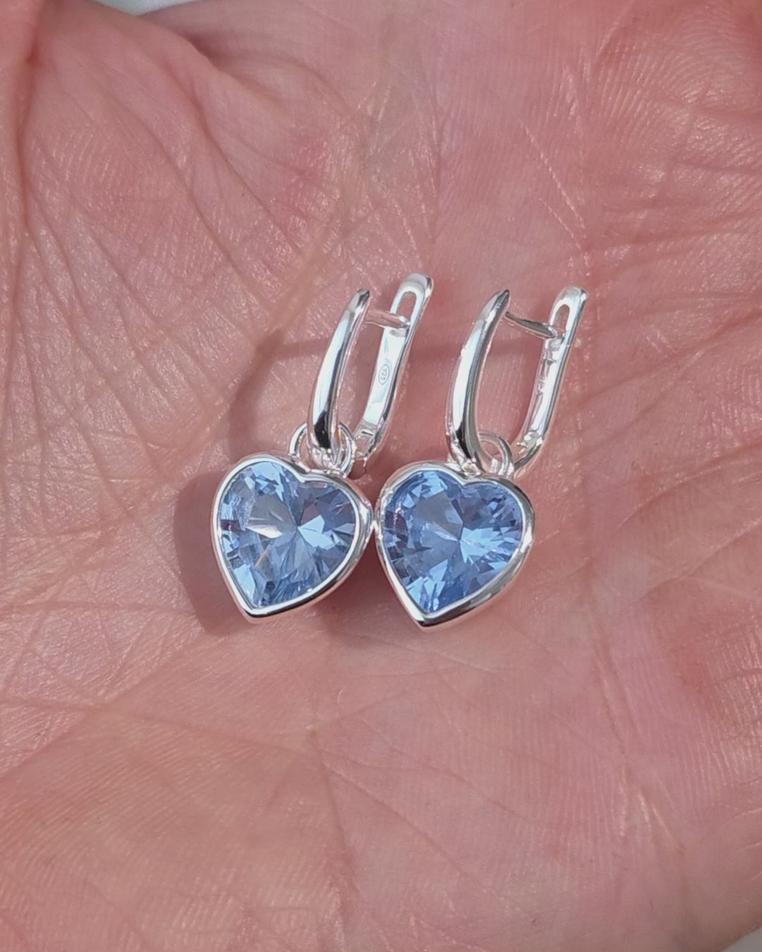 Sweethearts Blue Earrings in Silver
