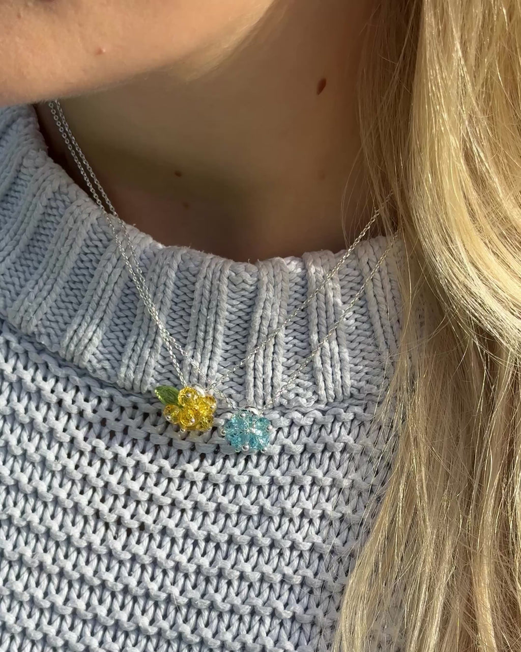 Lemon Cake Necklace in Silver