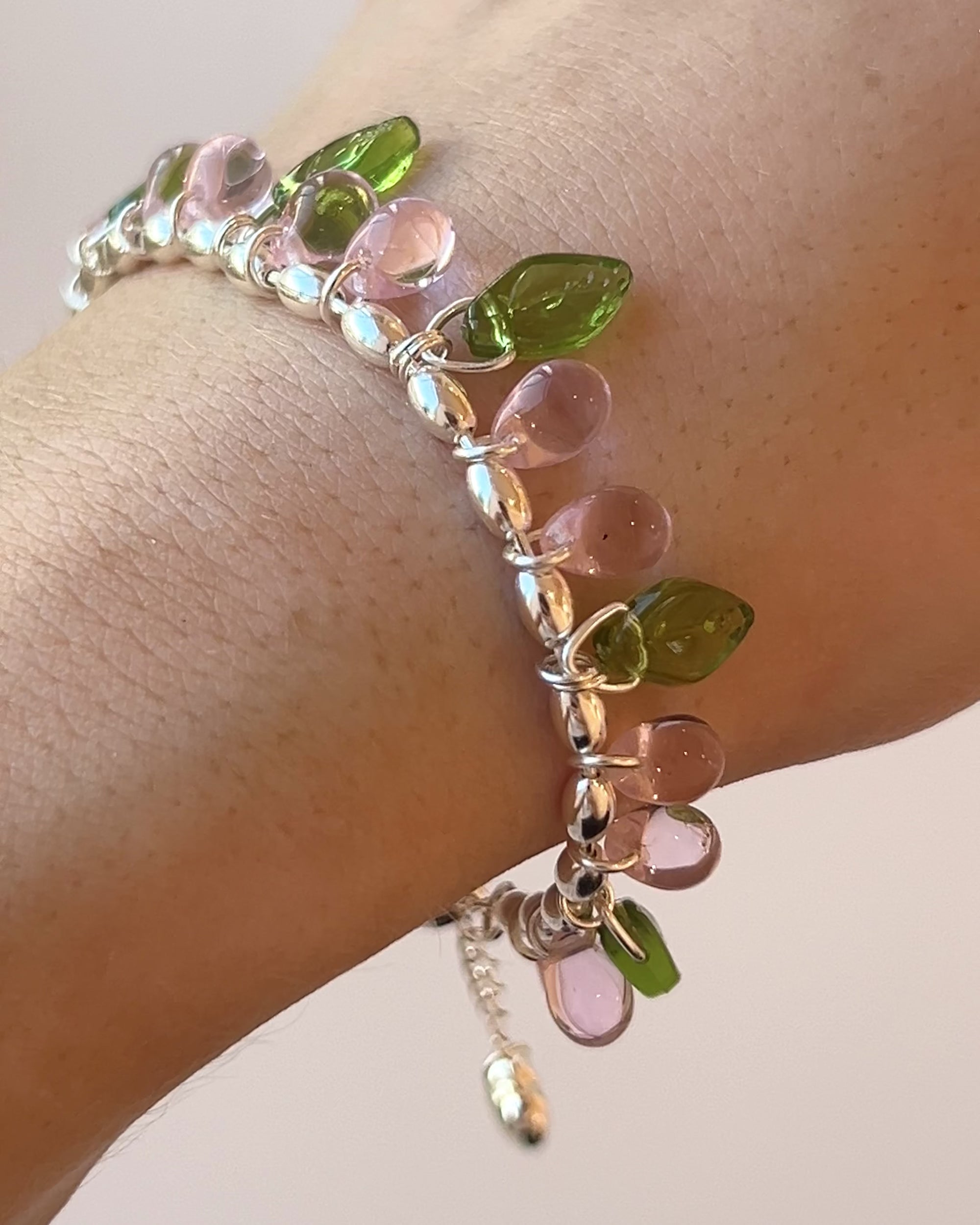 Strawberry Milk Bracelet in Silver