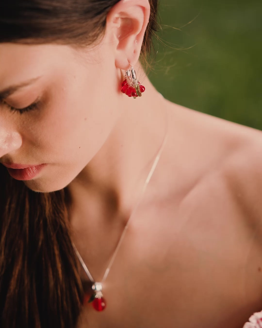Mini Baby Pomodoro Earrings in Silver