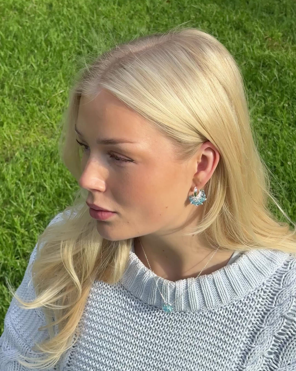 Mini Aquamarine Earrings in Silver