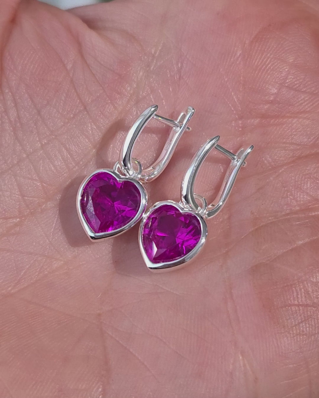 Sweethearts Pink Earrings in Silver