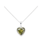Sweethearts Green Necklace in Silver
