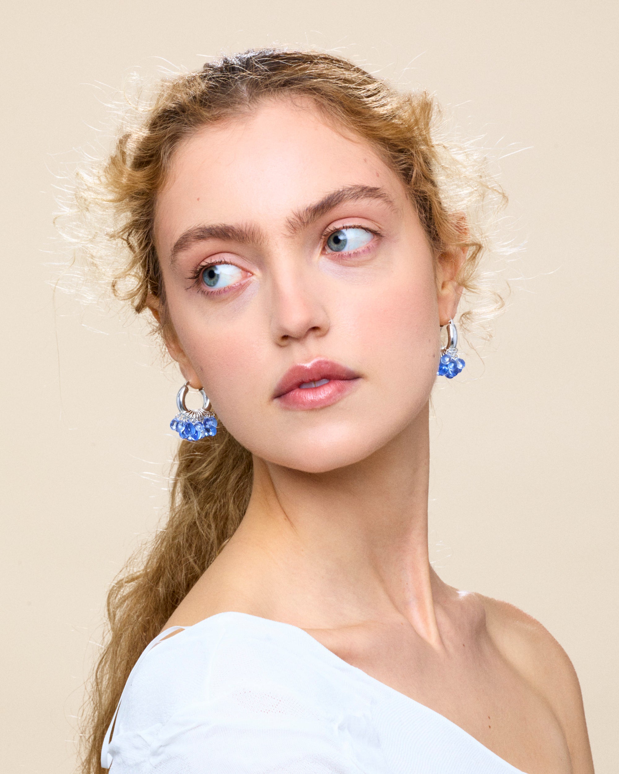 Wavy Baby Earrings in Silver