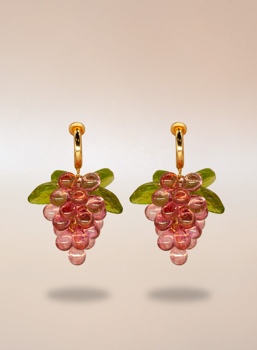 Raspberry Jelly Clip-on Earrings