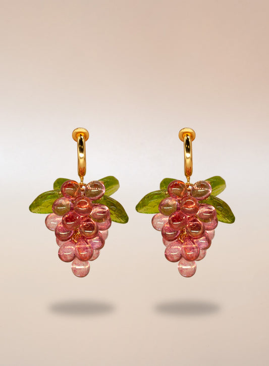 Raspberry Jelly Clip-on Earrings