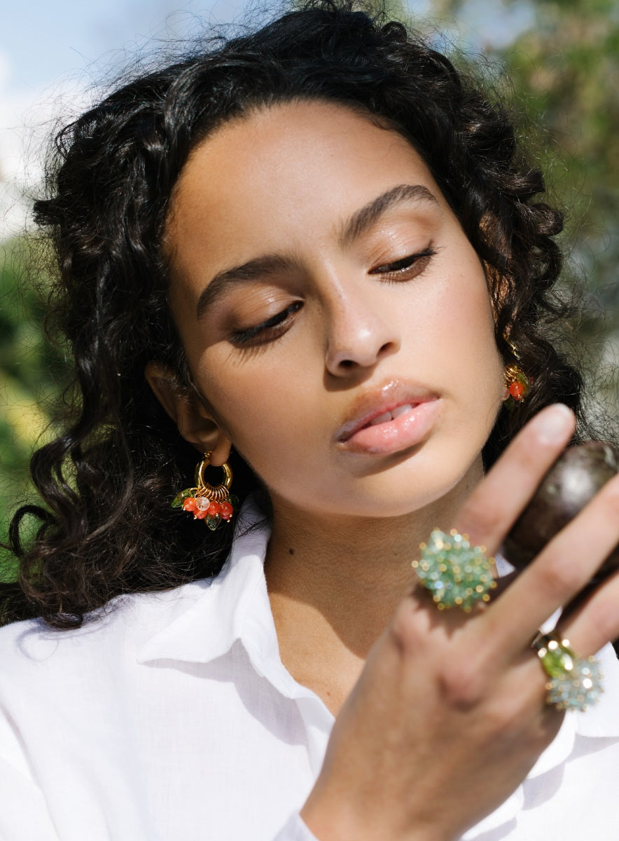 Lingonberry Beret Earrings
